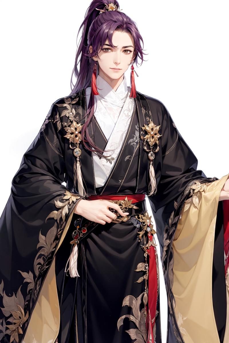 03314-934176379-masterpiece, best quality,  _lora_fstyle03-000005_1_,1boy, male focus, long hair, solo, white background, hanfu, simple backgrou.png